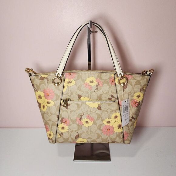 NWT Coach CH546 Kacey Satchel In Signature Canvas With Floral Cluster Print - Picture 3 of 7